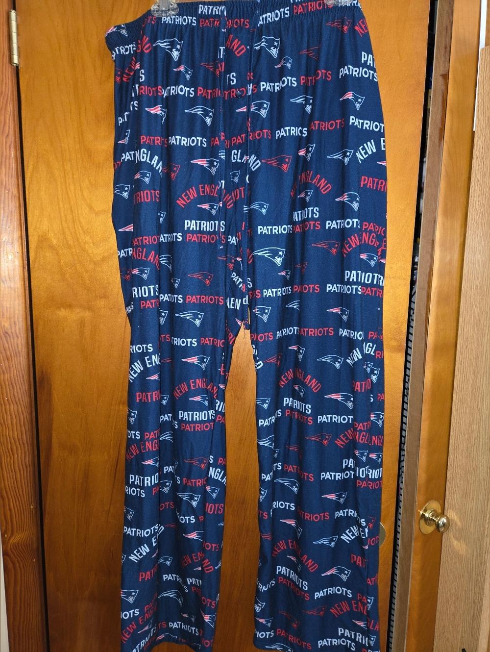Patriots -Team Apparel Navy and Red Mens Pajama Pants - XXL